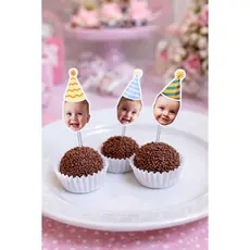 Topper para Docinho Personalizado com Foto Kit para Festa Aniversário