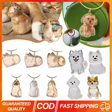(COD) Chaveiro Recipiente Para Pêlos De Animais De Estimação Pingente Transparente Gato Cachorro Cabelo Caixa De Armazen