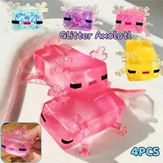 Glitter Axolotl Squeeze Toys Squishy Maltose Stress Relief Toy Para Aliviar Emoções De Liberação De Estresse Recup