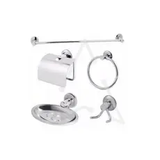 Kit de Acessorios 5 peças stander para banheiro Aluminio/Inox