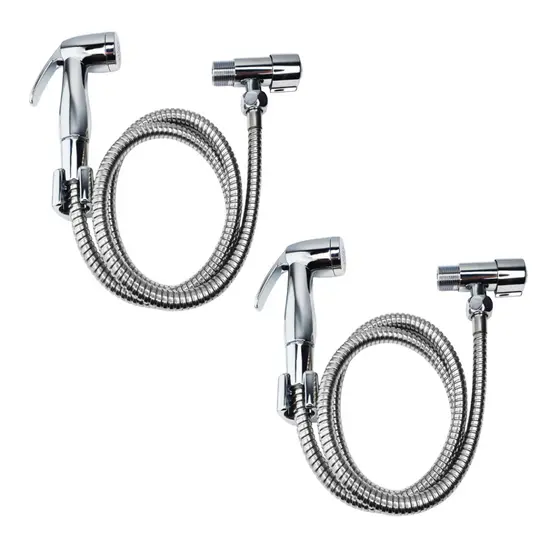 Kit 2 Ducha Higienica Cromada Com Registro 1/4 Volta