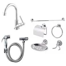Kit Completo Para Banheiro Ducha Higienica + Kit stander 05 peças + 1198 Lavatorio