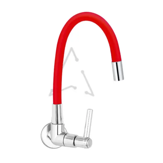 Torneira Flexivel Cozinha Parede  Vermelho