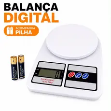 Balança Digital de Cozinha + pilhas com Precisão de Até 10kg e Escala de 1 Grama