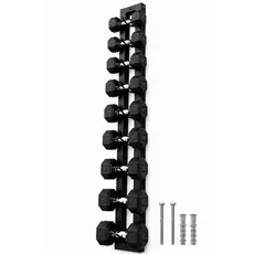 Suporte de Halteres de Parede 10 Abas (5 Pares) Organizador para Casa e Academia, Porta Halteres Vertical com Ganchos, R