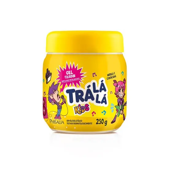 Gel Fixador De Cabelo Infantil Tra La La Kids 250g Brilho Molhado Sem Alcool Modelador Cabelos Penteado Menino Menina