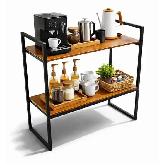 Aparador Mesa Buffet Cantinho do Café Sala Quarto Reforçado Dual Lux Preto Freijó