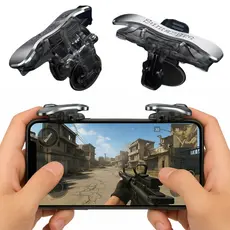 Gatilhos de Celular PUBG Fortnite Controlador de Jogo 6 Dedos Mira Disparo Rápido Compatível iPhone Android