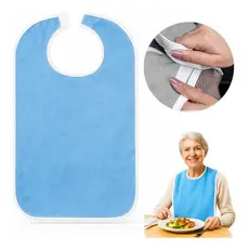 Babador Idoso Adulto Lavável Resistentes A Manchas, Tecido Suave e Confortavel, Limpeza Facil, Fechamento com Velcro