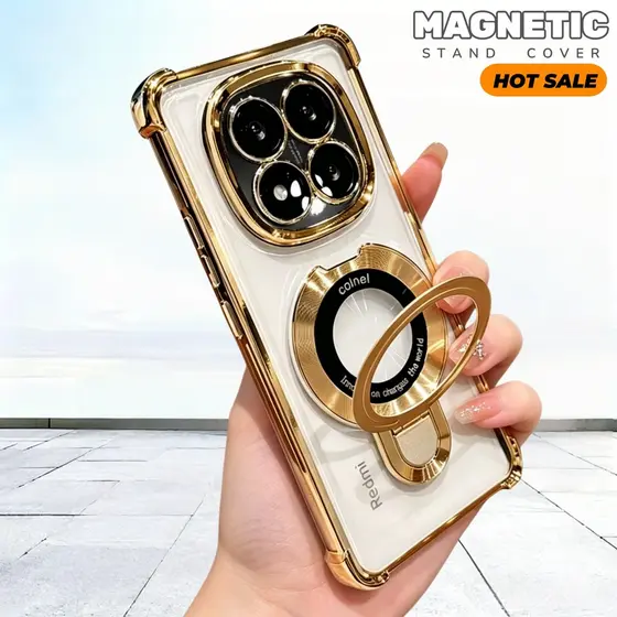 Chapeamento À Prova De Choque Suporte Magnético Magsafe Caso Para Xiaomi Redmi 17 15C 14C 13C Note 17 15 14 13 Pro Plus