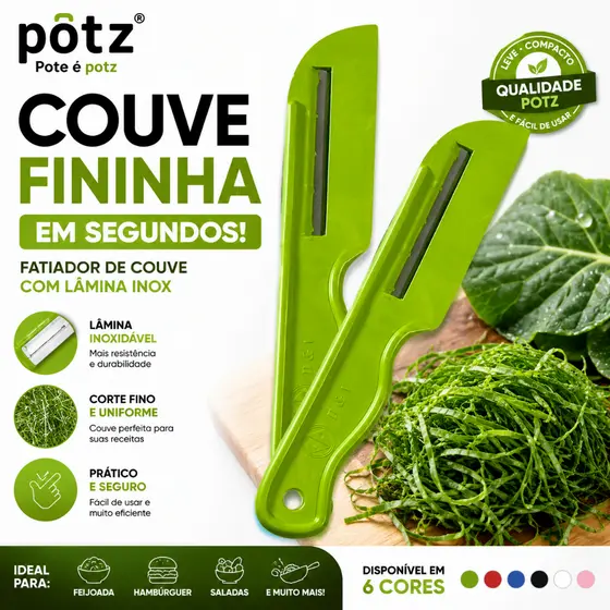 Fatiador de Couve Fininha em Segundos c/ Lamina Aço Inox Armário Cozinha