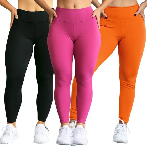 Calça Suplex Basic Cross Legging Feminina Cintura Alta Moda Fitness Conforto Treino Academia Moda