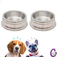 Kit 2 Comedouro Pesado Polido de Alumínio Para Cães De Médio Porte - M 1250 ml