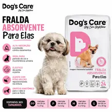 Fralda Higiênica Descartável Pet para Cachorro Fêmea Dog's Care PP P M G - Vários Tamanhos