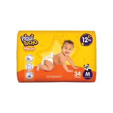 Fralda Infantil Descartável Piquitucho Dia e Noite Tamanho M c/ 34 Fraldas - Cremer