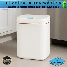 Lixeira Recarregavel Com Bateria Automatica Usb Com Sensor