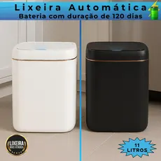 Lixeira Recarregável 11L USB Com Sensor Automático Inteligente Para Quarto, Banheiro, Cozinha