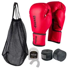Luva Boxe Muay Thai Tradicional com Bandagem, Protetor Bucal e Bolsa Telada