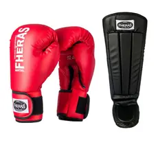 Luva Boxe Muay Thai MMA Profissional com Caneleira Anatômica