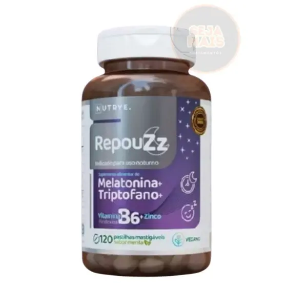 RepouZz Melatonina Triptofano B6 Zinco Suplemento Alimentar 60 Cápsulas