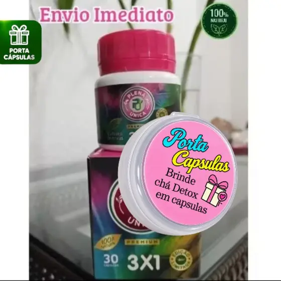 Porta Comprimidos + Plena 3 em 1 Rosa- Caixinha para 30 dias