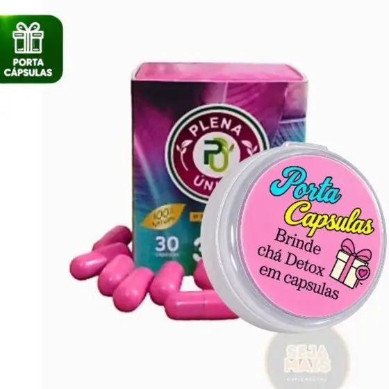 Porta Comprimidos + 1 Pote de Plena 3 X 1 Plena Rosa-