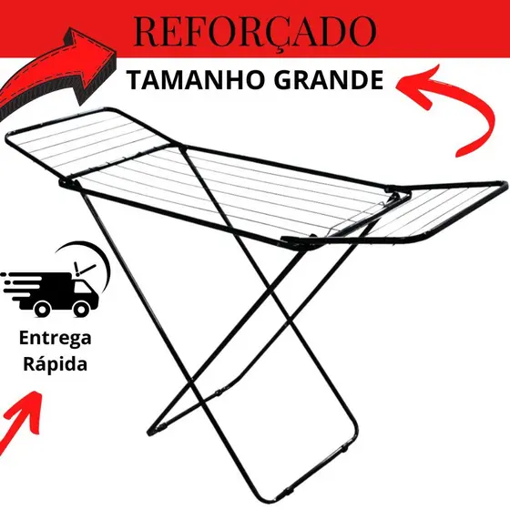 Varal De Chão Com Abas Açoi Reforçado Retrátil Para Apartamento