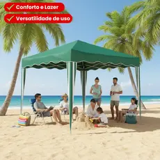 Tenda Gazebo 3x3 M Barraca Safonada Eventos Praia Camping C/Bolsa Eventos Articulada