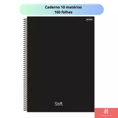Caderno 10 Matérias Capa Preta ou 1 Matéria Capa Preta ou Colorido Universitário Escolar Faculdade
