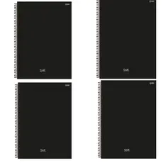 4 Cadernos Capa Dura 80 Páginas Kit Universitário 1 Matéria Jandaia