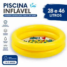 Piscina Inflável Infantil 28 e 46 Litros Redonda Para Bolinhas E Água Verão Piscina Plástico Pequena