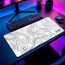 Mouse Pad Gamer Traxen Vários Tamanhos Abstrato Base Emborracha + Porta Copo