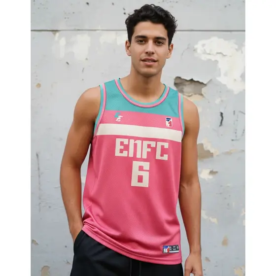 Camiseta Regata Enforce Treino Box Academia Rosa Salmão