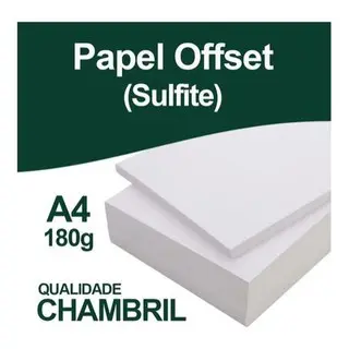 Papel Offset Chambril 180g A4. 50 folhas