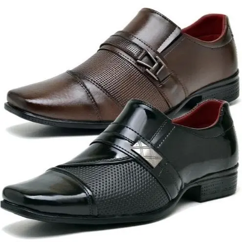 Kit 2 Pares de Sapato Social Masculino Oxford Moderno com Fivela