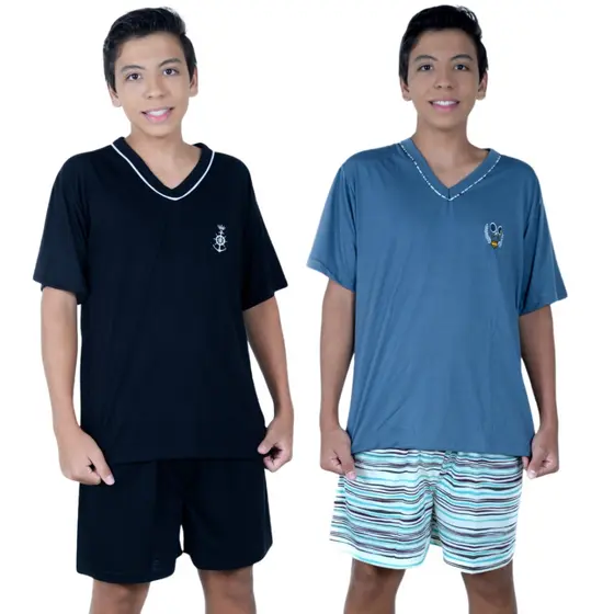 Pijama Masculino Meia Manga / Pijama Masculino Manga Curta / Roupa de Dormir Masculina