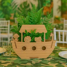 Decoração Safari Centro De Mesa MDF – Kit Centros de Mesa 5, 10 ou 15 Unidades