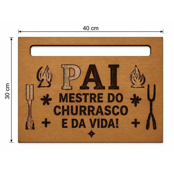 Placa para Churrasco em MDF presente para dia dos PAIS – Pai Mestre do Churrasco – Decoração para Área Gourmet