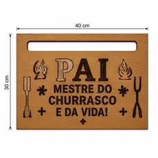 Placa para Churrasco em MDF presente para dia dos PAIS  – Pai Mestre do Churrasco – Decoração para Área Gourmet