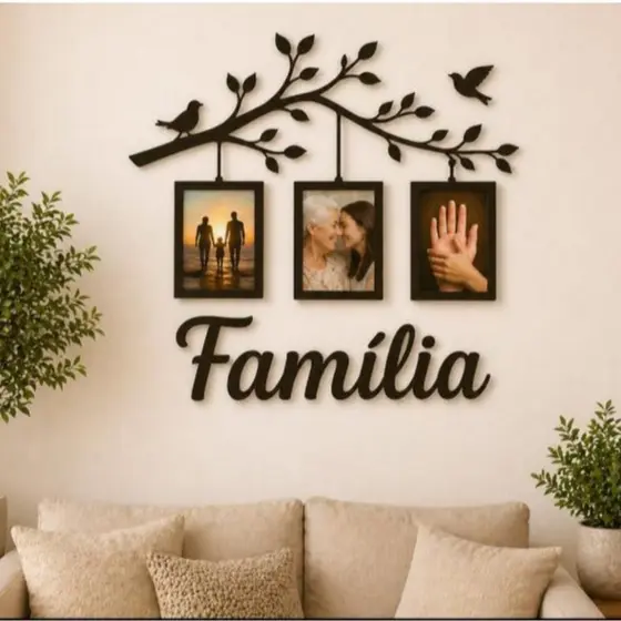 Decoração Sala Quadro MDF Familia