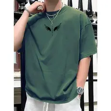 Camiseta Masculina Asas de Anjo Lançamento Camiseta 100% Algodão Camisetão Solta Plus Size Camiseta - R&V Collection