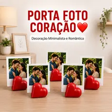 Porta Foto Coração Decorativo Suporte Foto Mesa Quarto Presente Casal