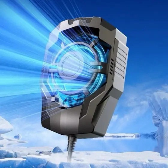 Refrigerador Gamer para Celular, Cooler Portátil com LED, Ventilador 5500RPM, USB 5V, Dissipador de Calor Instantâneo