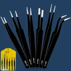Kit Conjunto 6 Pinças Antiestáticas Eletro Eletronica Joalheria Artesanato