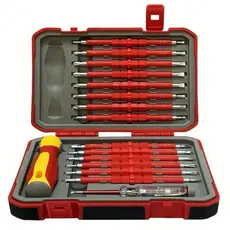 Jogo de Chaves Isoladas VDE 1000V – 29 Peças | Kit Elétrico Profissional com Bits Duplos e Estojo Reforçado