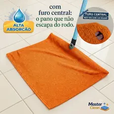 ​Kit  (3) (2) Pano de Chão Microfibra Dupla Camada 55x35cm com Furo Central - Não Escapa do Rodo