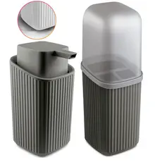 Kit 2 Acessórios Banheiro Dispenser Sabonete Líquido e Porta Escovas Av - Usual Utilidades