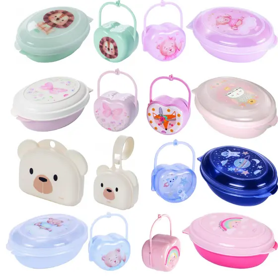 Kit Porta Chupeta e Saboneteira Para Bebê Infantil Menino e Menina - Plasútil