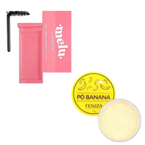 Gel Incolor Ruby Rose Pó Translúcido Banana Fenzza Kit 2 Itens
