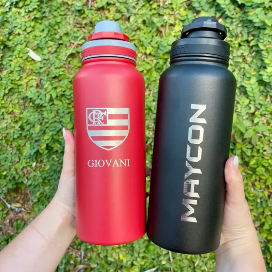 Garrafa Térmica 1 Litro Personalizada – Gravação a Laser Exclusiva e Durável